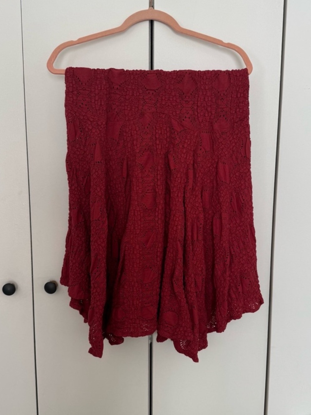 With Jean Red Maeve Crochet Knit Tank & Skirt Set - Picture 6 of 6
